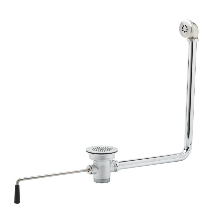 3" Waste Drain Valve with 2" Overflow, Twist Handle, and 2" x 1-1/2" NPT Male Adapter