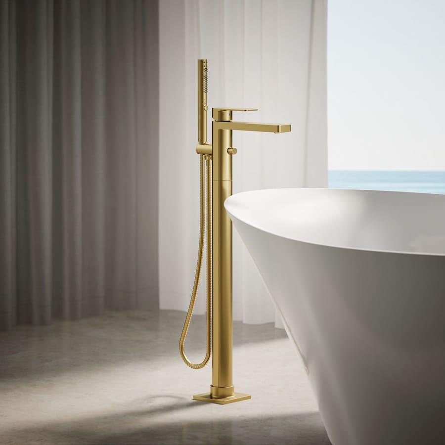 Parallel Floor Mounted Tub Filler - Includes Hand Shower