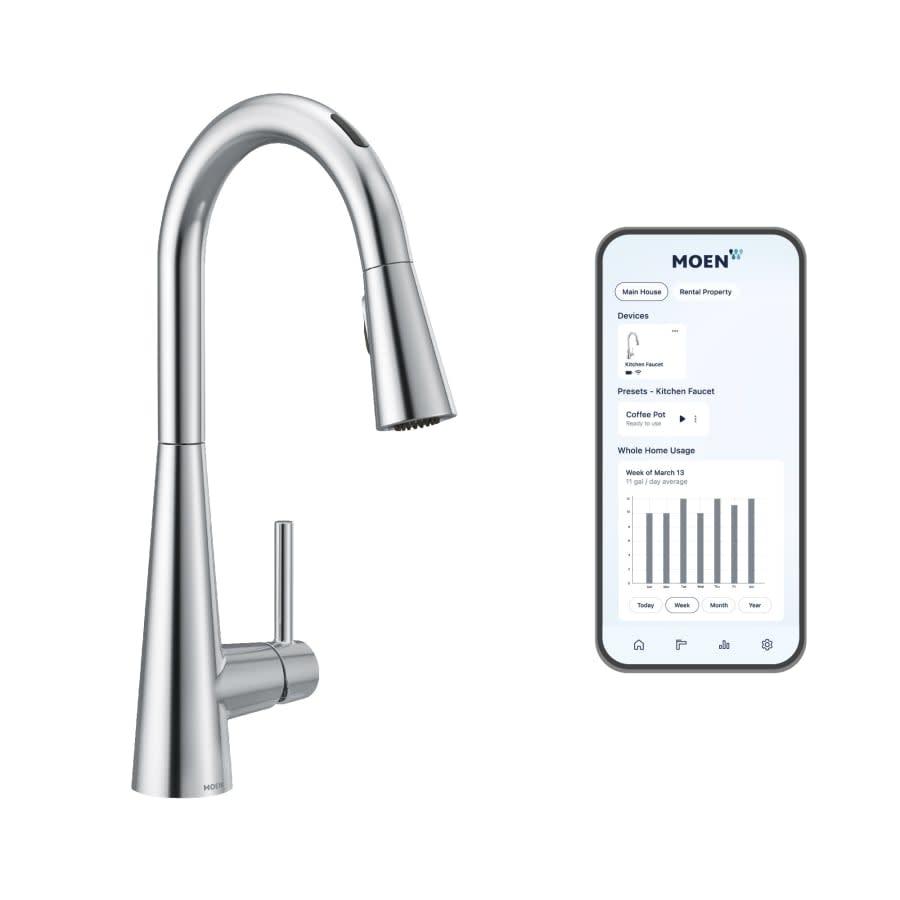 Sleek 1.5 GPM Single Hole Pull Down Kitchen Faucet with Voice Activation - taobjzys85sknim4pjad@2x.jpg