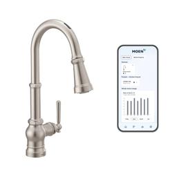Paterson Smart Faucet 1.5 GPM Single Hole Pull Down Kitchen Faucet with Voice Control - tcxrr9ek6x3ogqzzlonm@2x.jpg