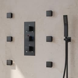 GRANDJOY ZenithRain Thermostatic Dual Showers 8-spray 12 in. Shower System with Hand Shower in Matte Black Valve Included SGF10GJ-17-BL12 - tef9naygkkp9uin8zvfp@2x.jpg
