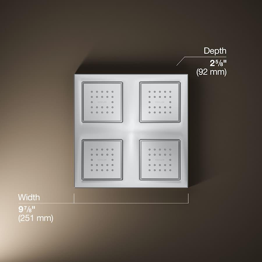 WaterTile Rain 9-7/8" Square 2.4 GPM Overhead Showering Panel with Four 22-Nozzle Fully Adjustable Sprayheads Featuring MasterClean Sprayfaces - tguatvcrsjycnjwn5h90@2x.jpg