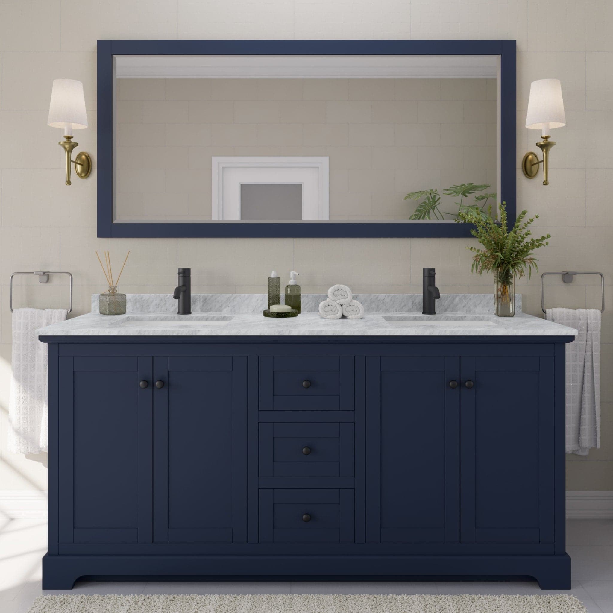 Avery Double Bathroom Vanity - 72W x 35H x 22D