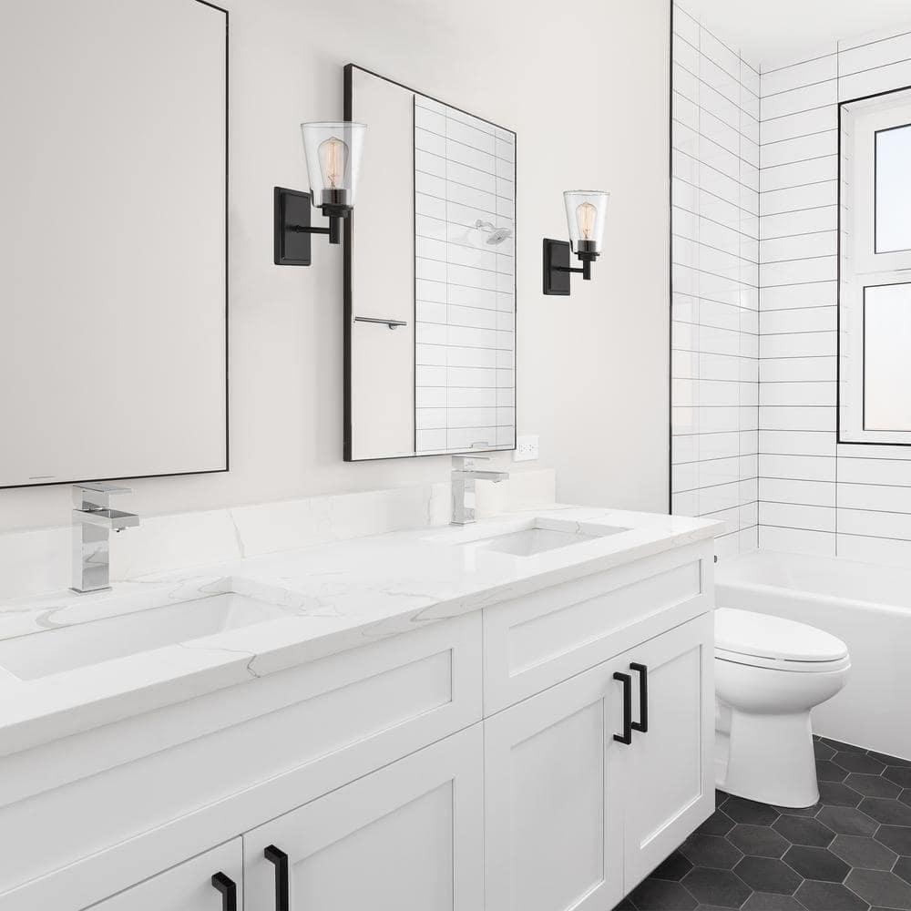 Westin 5.25 in. 1-Light Matte Black Modern Industrial Vanity with Clear Glass Shade - tix0q0vip5w1bafylkvc@2x.jpg