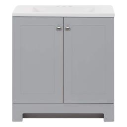 30 in. W x 19 in. D x 33 in. H Single Sink Freestanding Bath Vanity in Pearl Gray with White Cultured Marble Top - tjnyizy2zkeqc0qqdgbo@2x.jpg