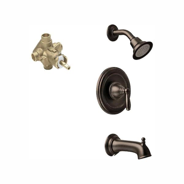MOEN Brantford Single-Handle 1-Spray Posi-Temp Tub and Shower Faucet in Oil Rubbed Bronze (Valve Included) T2153EPORB-2520