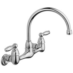 Kitchen Faucet, Wall Mount, ADA, 2 Lever Handle, 2-Hole, Polished Chrome - tljnk23mslgzxeuxvfel@2x.jpg