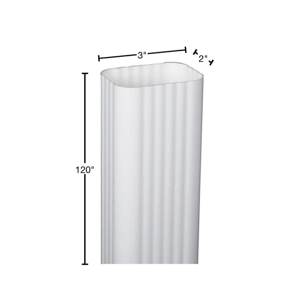 2 in. x 3 in. x 10 ft. White Vinyl Downspout - tpr7q3zeat2xdywylvqe@2x.jpg
