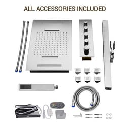 YAWWALK Thermostatic 15-Spray Ceiling Mount 23 x 15 in. Rectangle LED Mood Lighting Shower System with Valve in Brushed Nickel CR1-S025-NI-1 - tpziqs5zc1fqxofumqfw@2x.jpg