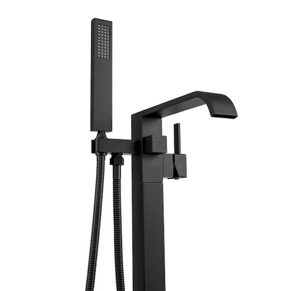 AKDY 1-Handle Freestanding Floor Mount Tub Faucet Bathtub Filler with Hand Shower in Matte Black TF0060 - tucifjnodcwg4fnwd2ww@2x.jpg