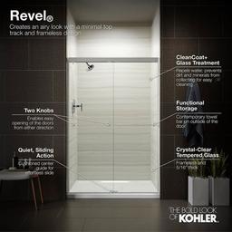 Revel 76â High x 59-5/8" Wide Sliding Shower Door with Crystal Clear Glass, Towel Bar and CleanCoat Technology - tv2lyddlnzl6jrzhpm4r_x500.jpg