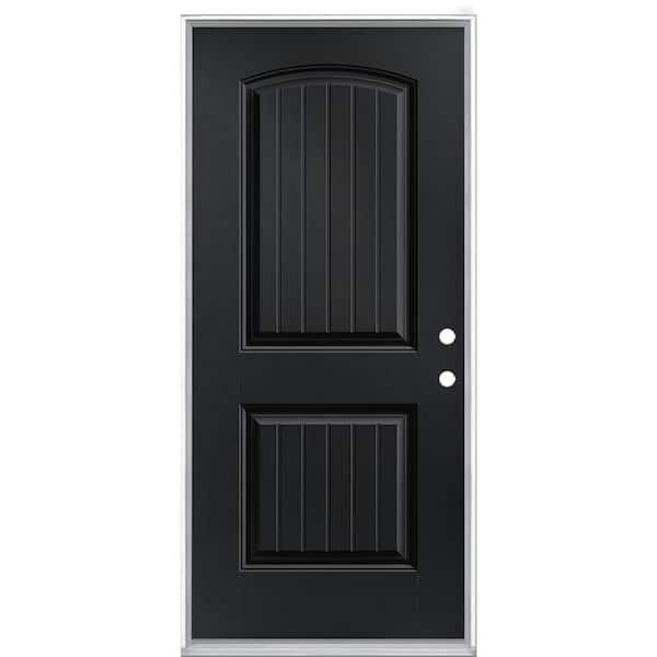 36 in. x 80 in. Cheyenne 2-Panel Left Hand Inswing Painted Smooth Fiberglass Prehung Front Exterior Door No Brickmold - tv9ohxaddhyc46dhg9m6@2x.jpg