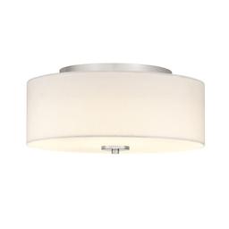 Inspire Collection 13 in. Transitional Brushed Nickel LED Bedroom Drum Shade Ceiling Light with White Linen Shade - tz1shmi2kc8b9ldyados@2x.jpg