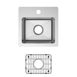Crosstown® Single Bowl Kitchen Sink, Top/Under Mount, 15 x 15 in, 9 in Bowl Depth, 1-Hole, 18 ga Polished Satin Steel, Stainless - u2ou7dftx2wfuz8im1xi@2x.jpg
