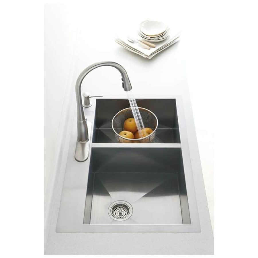 Vault 33" Double Basin Top-Mount/Under-Mount 18-Gauge Stainless Steel Kitchen Sink with SilentShield and Bottom Sink Rack - u5ibkkqdldo9itxciowk@2x.jpg