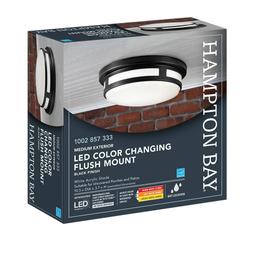 11 in. Round Black Indoor Outdoor LED Flush Mount Ceiling Light Adjustable CCT 830 Lumens Wet Rated Front or Side Door - u7c8bl78zn4mb3ck3h3q@2x.jpg