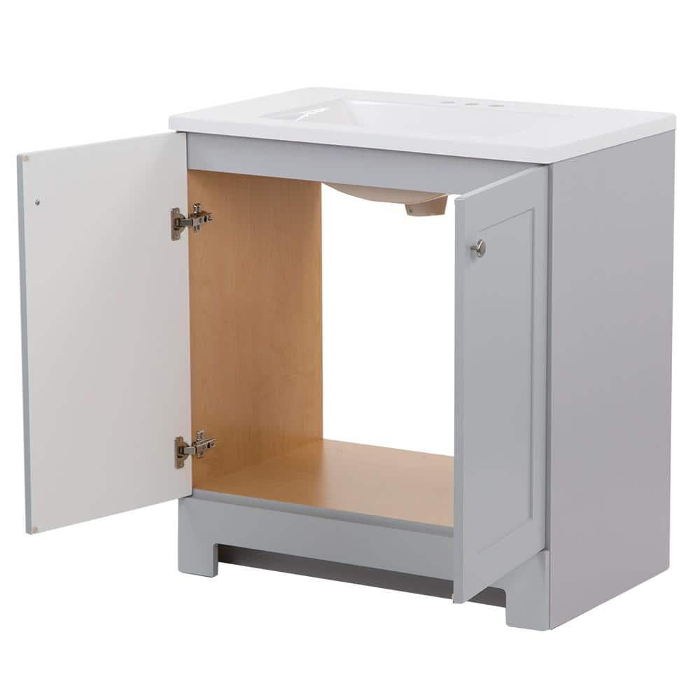 30 in. W x 19 in. D x 33 in. H Single Sink Freestanding Bath Vanity in Pearl Gray with White Cultured Marble Top - u7sc070qpldrv4lxvm2i@2x.jpg