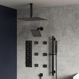 YAWWALK Thermostatic Valve 15-Spray 16 and 6 in. Ceiling Mount Dual Shower Head and Handheld Shower in Matte Black SRSFS-1031-BK16 - u8glmap5cyxieti98u9l@2x.jpg