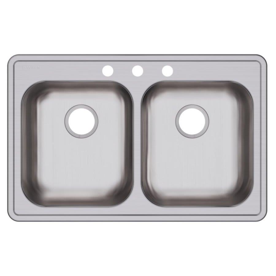 Dayton® Double Bowl Kitchen Sink, Top Mount, ADA, 33 x 21-1/4 in, 5-1/4 in Bowl Depth, 3-Hole, 22 ga Brushed Satin Steel, Stainless - u8vtemjfev62evt7rpgf@2x.jpg