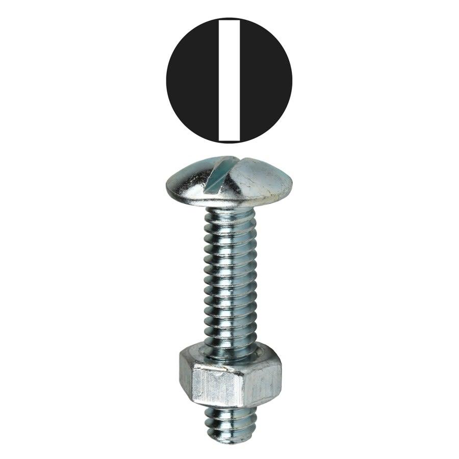 Stove Bolt With Hex Nut, 1/4-20, 1 in OAL, Steel, Truss Head, Zinc Plated, Slotted Drive, 100-Pack - ubbhw6yezgjr7wrp9uia_800x500@2x.jpg
