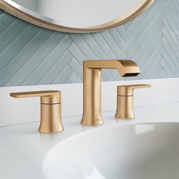 MOEN Genta 8 in. Widespread Double Handle Bathroom Faucet in Bronzed Gold (Valve Included) 84763BZG - ucqgepg44qpsqucudtxu@2x.jpg