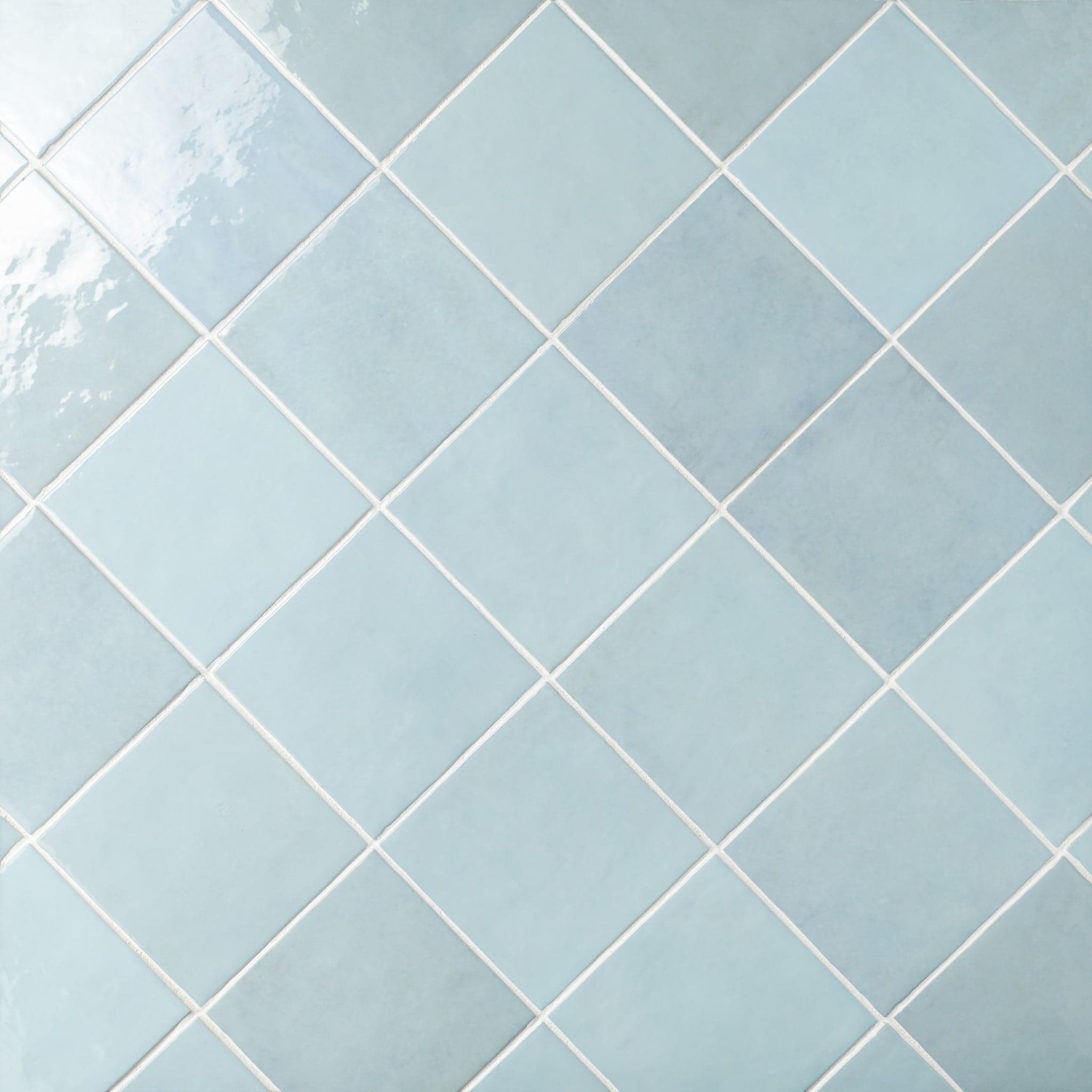 Cloé 5X5 Glossy Ceramic Tile in Baby Blue