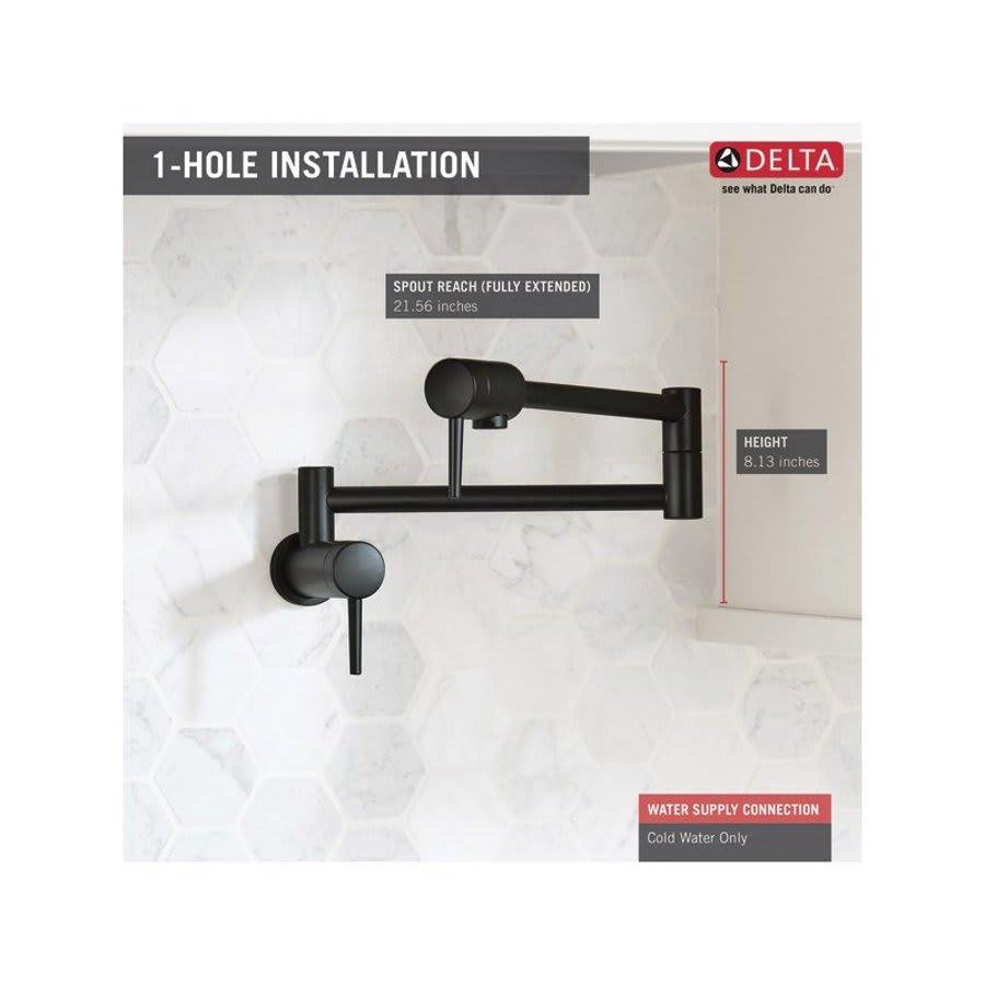 Pot Filler Faucet, Wall Mount, ADA, 2 Lever Handle, 1-Hole, Matte Black - ugffulboslimd1deyjkg@2x.jpg