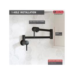 Pot Filler Faucet, Wall Mount, ADA, 2 Lever Handle, 1-Hole, Matte Black - ugffulboslimd1deyjkg@2x.jpg