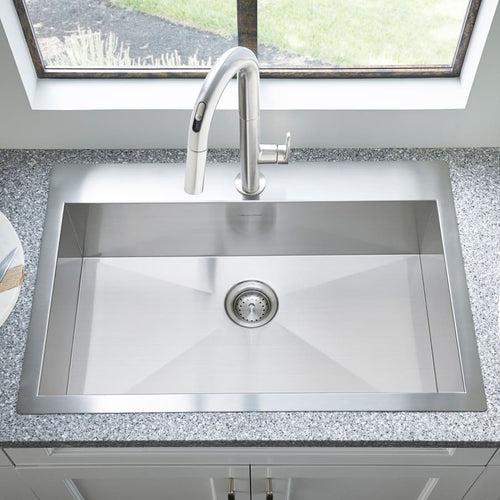 Edgewater 33" Drop In or Undermount Single Basin Stainless Steel Kitchen Sink with Basket Strainer, Basin Rack, and Sound Dampening Technology - ugkepirgeqkhs0i9tqir_x500.jpg