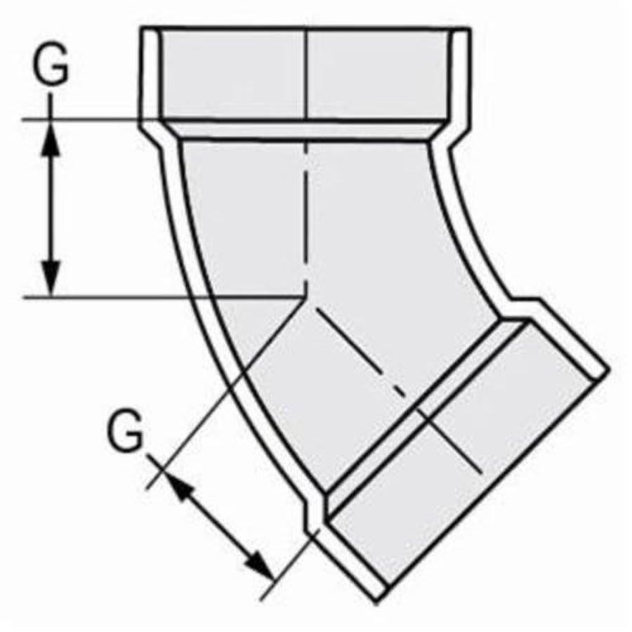 45 deg Elbow, 10 in, Hub, DWV, PVC - ugp7twg6dmlgwqyj4nsp@2x.jpg