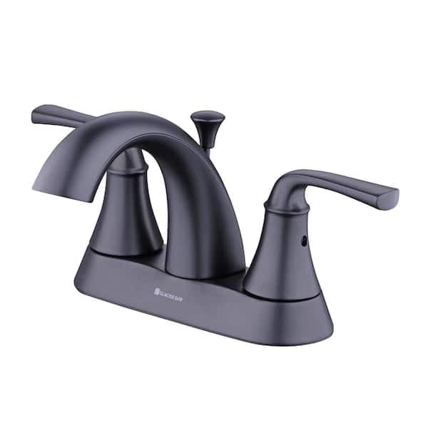 Glacier Bay Vazon 4 in. Centerset 2-Handle High-Arc Bathroom Faucet in Matte Black HD67248W-6010H - uhnuwwi5phe4u2mzf7xp@2x.jpg