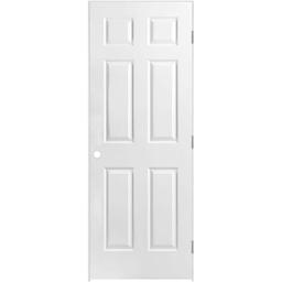 36 in. x 80 in. 6 Panel Left-Handed Hollow-Core Textured Primed Composite Single Prehung Interior Door - ui29j7sfd4imctf9tp4x@2x.jpg