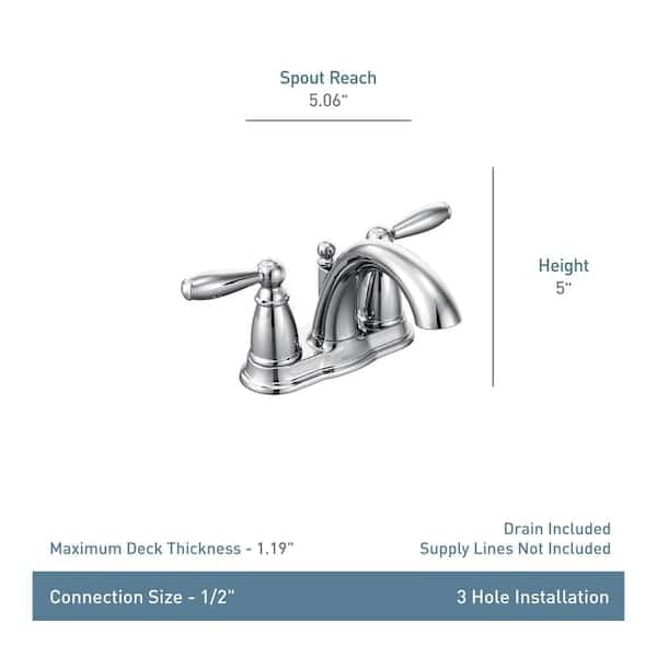 MOEN Brantford 4 in. Centerset 2-Handle Low-Arc Bathroom Faucet in Oil Rubbed Bronze with Metal Drain Assembly 6610ORB - uls6kvizu72hztucnp55@2x.jpg