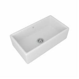 Shaws Original Lancaster Single Bowl Kitchen Sink, Apron Mount, 33 x 18 in, 10 in Bowl Depth, Fireclay, White - umbkotlojib4vwmbtq4e@2x.jpg