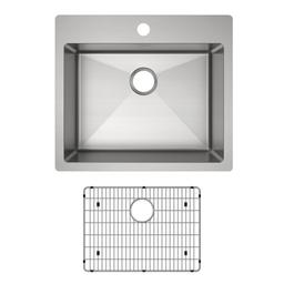 Crosstown® Single Bowl Kitchen Sink, Top/Under Mount, 25 x 22 in, 9 in Bowl Depth, 1-Hole, 18 ga Polished Satin Steel, Stainless - unaehho3oa8mitenp67o@2x.jpg