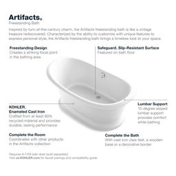 Artifacts 67" Free Standing Cast Iron Soaking Tub with Center Drain and Overflow - Claw Feet Sold Separately - uragpew5zeem7l0tsvul@2x.jpg