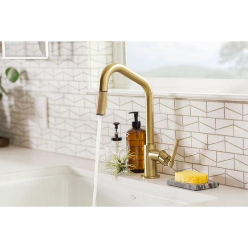 Litze Single Handle Angled Spout Pull Down Kitchen Faucet with Knurled Handle - Limited Lifetime Warranty - urnwccbpslg7irp4fpge_x500.jpg
