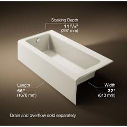 Bellwether Bath Tub 66" L x 32" W Cast Iron Soaking for Three Wall Alcove Installations with Integral Apron and Left Drain - usv1kwo2sdjq5bjbx4tm@2x.jpg