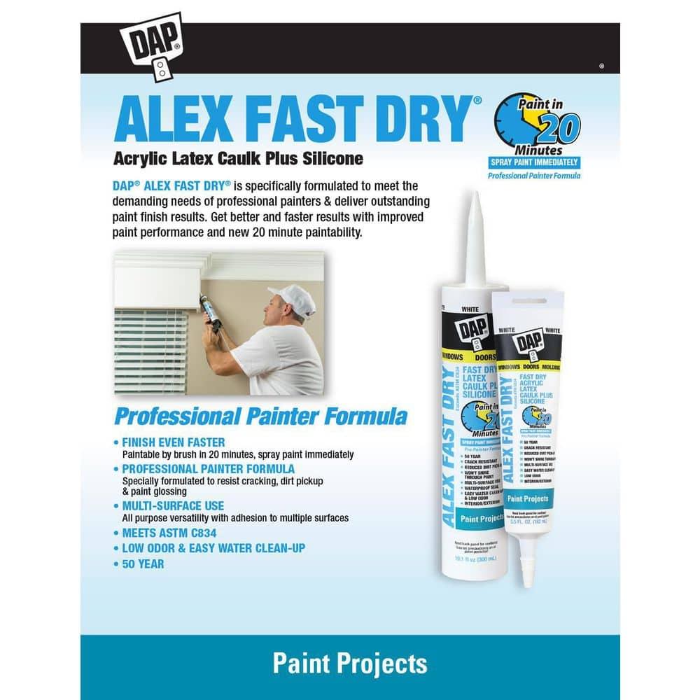 DAP Alex Fast Dry 10.1 oz. White Acrylic Latex Plus Silicone Caulk - uwciy2gxvdfcx3wydjpp@2x.jpg