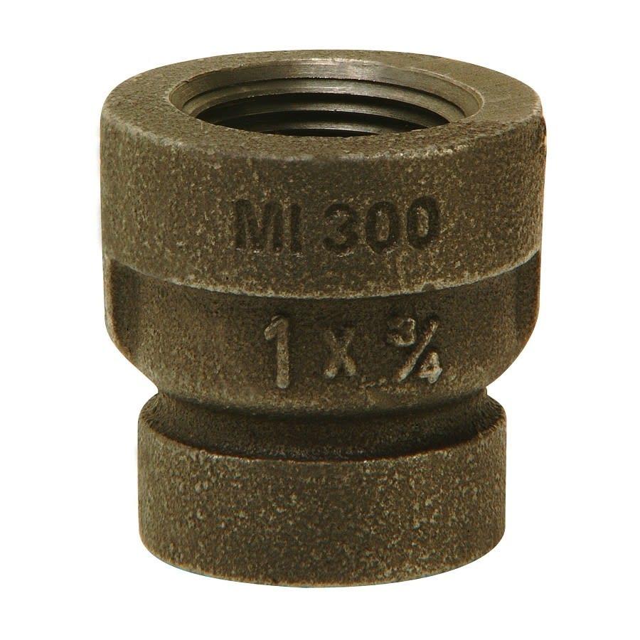 Reducer Coupling, 1 x 3/4 in, FNPT, 300 lb, Malleable Iron, Black - uxlm94udol4ha4nb6saq@2x.jpg