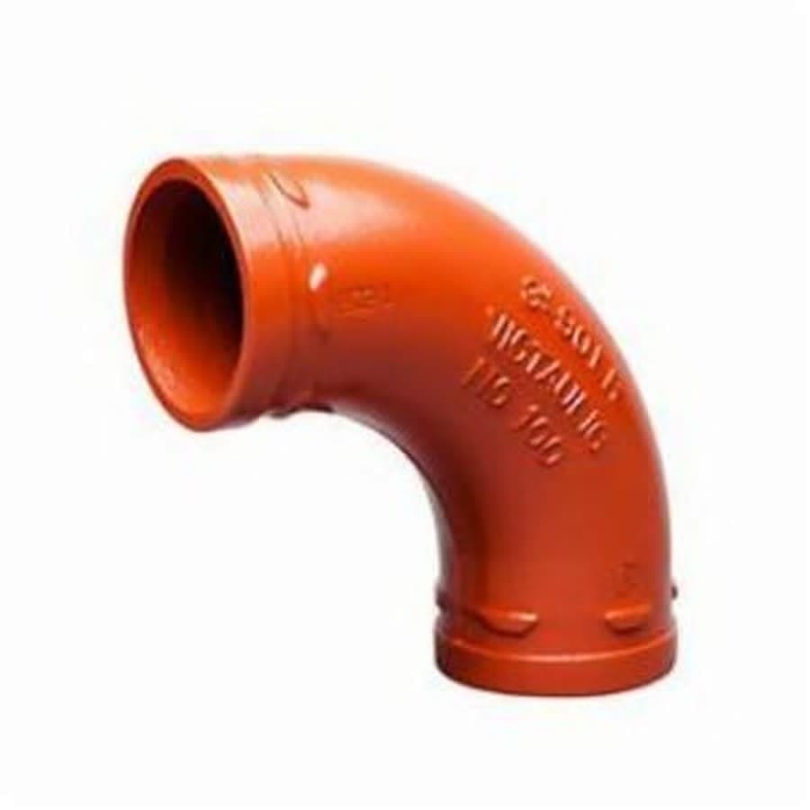 Long Radius 90 deg Elbow, 2-1/2 in, Groove, Ductile Iron, Enamel Painted