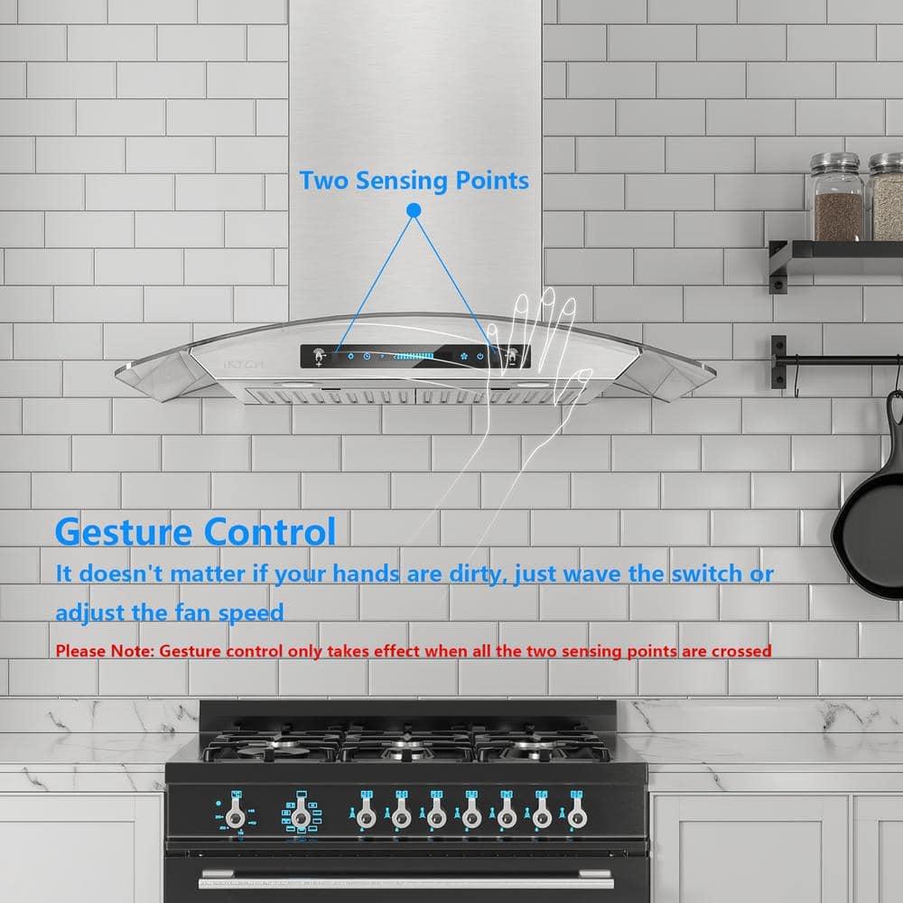 29.3 in. Wall Mount Range Hood Tempered Glass 900 CFM in Stainless Steel with LED Light and Remote Control - v0foijcajl1bc0frsb12@2x.jpg