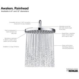 Awaken Round 10" Single Function 1.75 GPM Rainhead with MasterClean Sprayface - v3n19xqxmuwwwgdwgvkl@2x.jpg