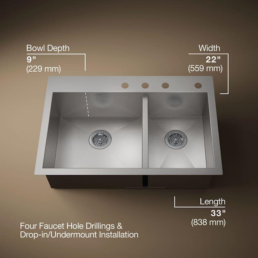 Vault 33" Double Basin Top-Mount/Under-Mount 18-Gauge Stainless Steel Kitchen Sink with SilentShield - v9btpfjlfouviglkuqgf@2x.jpg