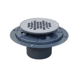 Shower Pan Drain With Plastic Rim, 2 in, Hub, 4-3/8 in, Grid, PVC Drain, Stainless Steel - vfdjcugdisvbk3x0hixf@2x.jpg
