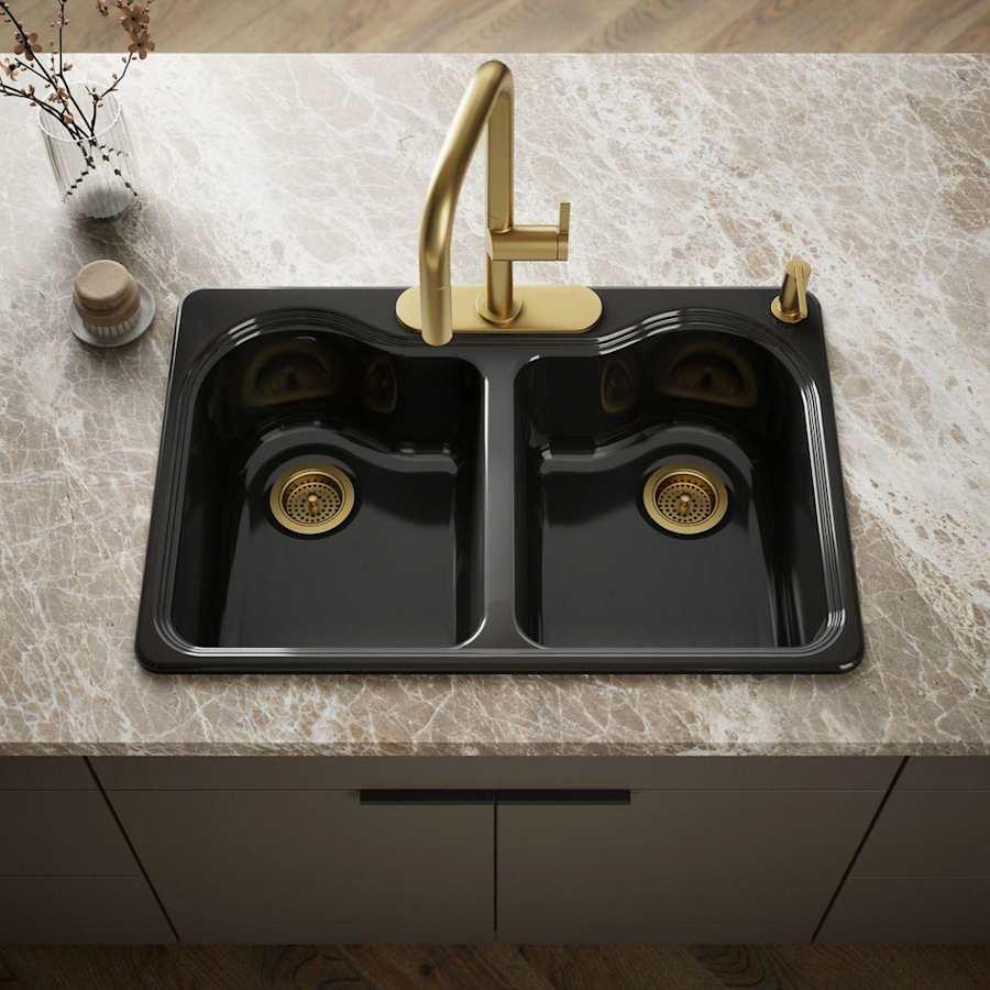 Hartland 33" Double Basin Top-Mount Enameled Cast-Iron Kitchen Sink - vg3hqwbjh0nzc5ikmzzo@2x.jpg