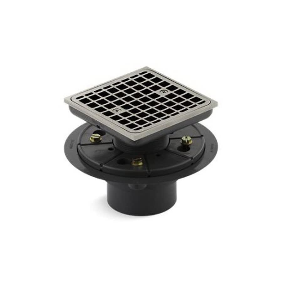 Square Shower Drain, ClearFlo™ Solid Brass Grid, PVC/Brass Drain, Vibrant Brushed Nickel - vgjgk9ehuvsjabgdznmu@2x.jpg