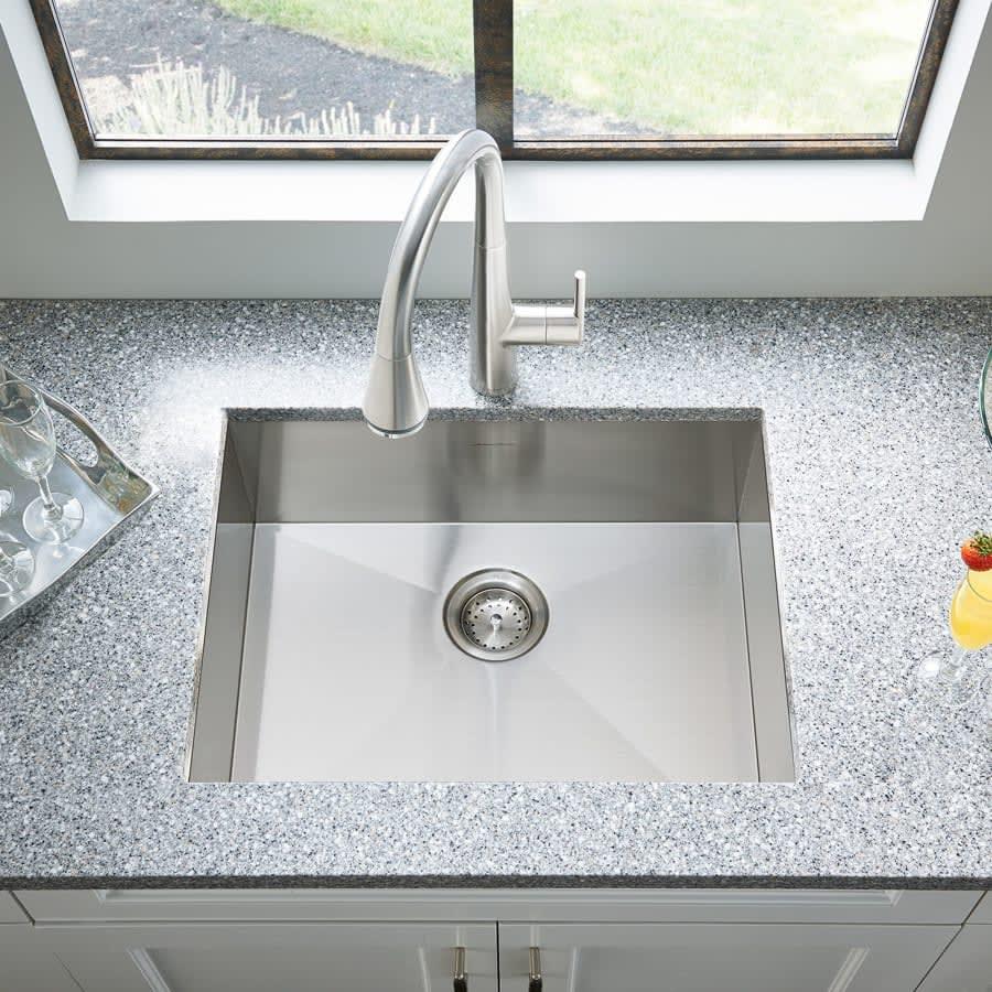 Edgewater 25" Single Basin Stainless Steel Kitchen Sink for Drop In or Undermount Installations with Single Faucet Hole - Drain Included - vgjopx2vnyoylok9d6t7@2x.jpg