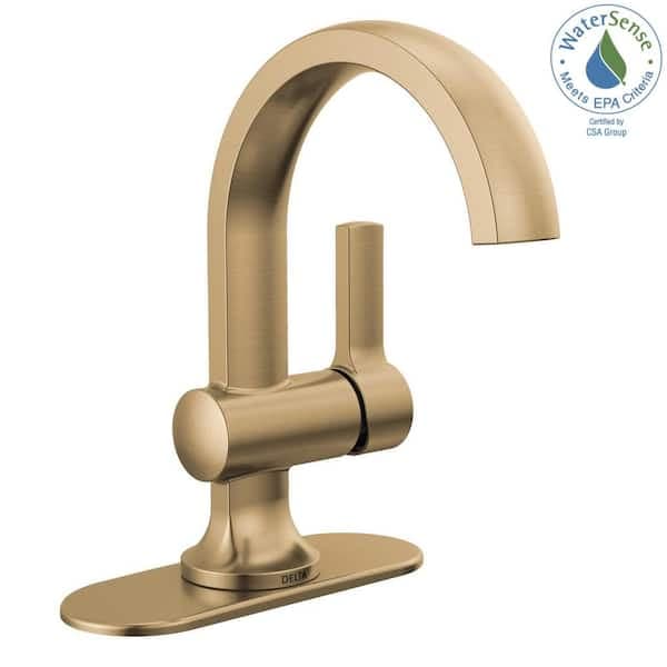 Delta Albion Gold Single Handle Single Hole Bathroom Faucet with Drain Kit Included in Champagne Bronze 15855LF-CZ - vgnzsl2nbbxj1up71i6g@2x.jpg