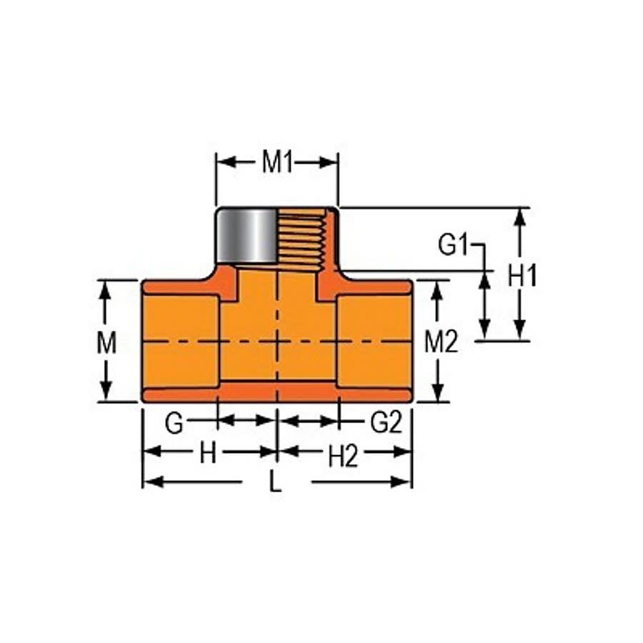 FlameGuard® Head Tee, 1-1/4 x 1 in, Socket x Brass FNPT, CPVC - vikbqyfdy83pdpgytbot@2x.jpg